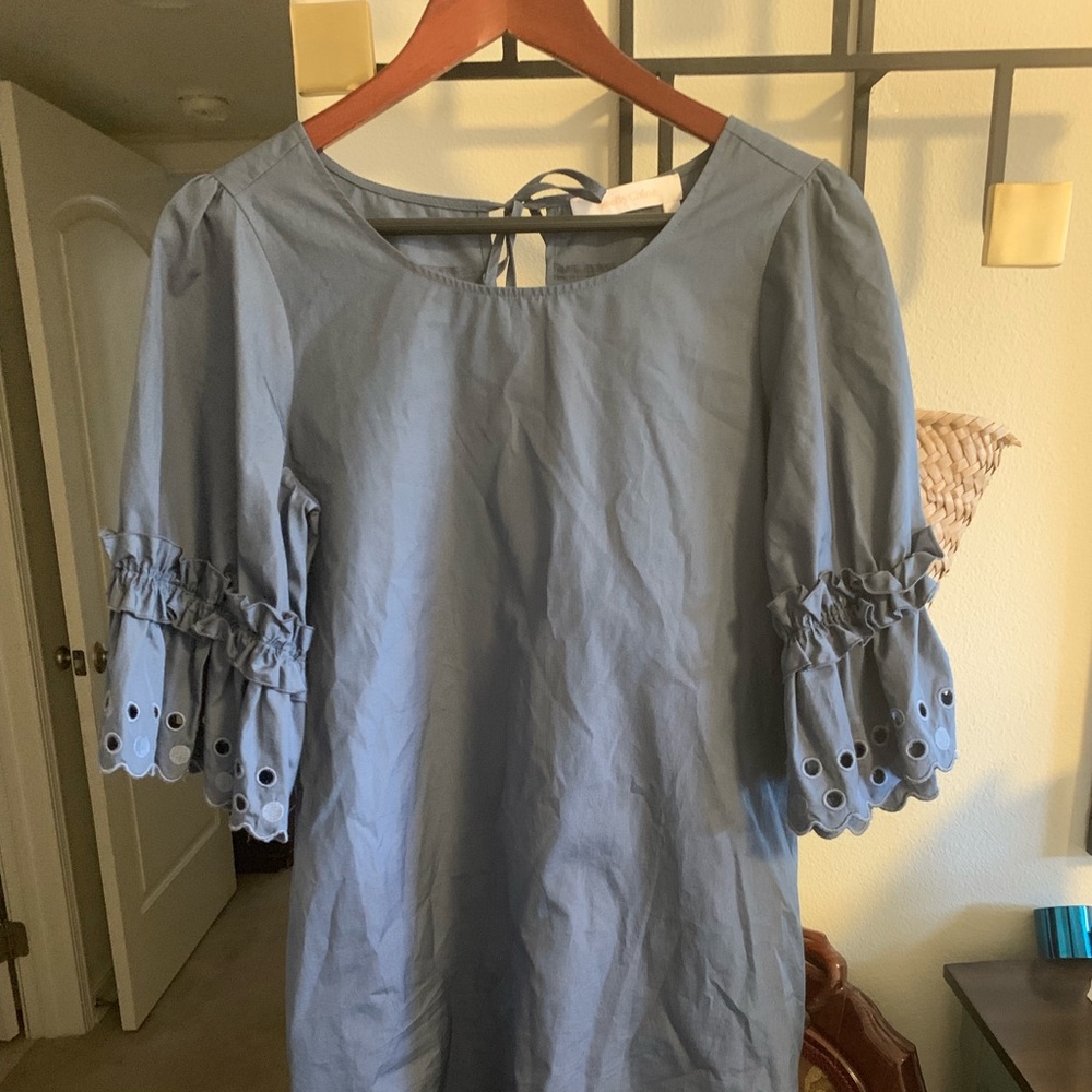 See by Chloe Blue eyelet Dress Small.